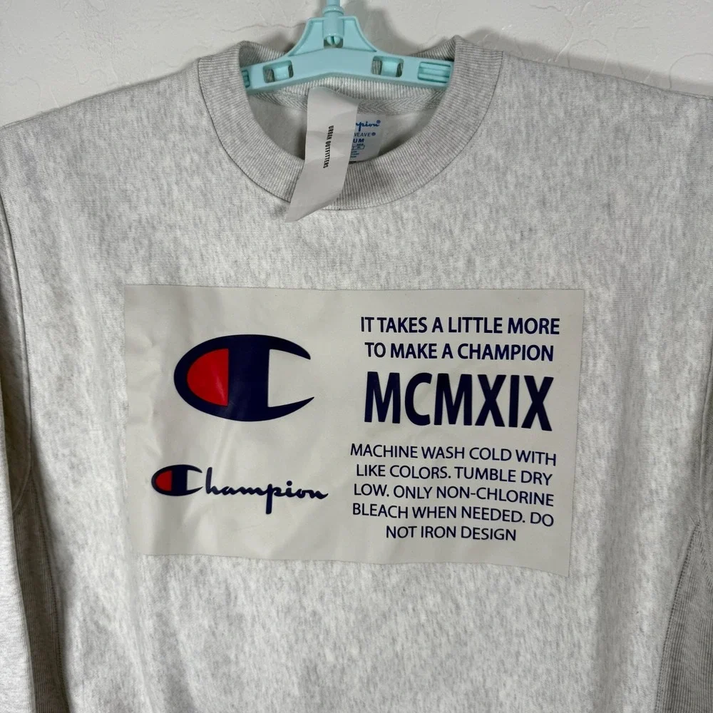 Champion Sweatshirt‎ Mens Medium Gray Crewneck Pullover Reverse Weave New